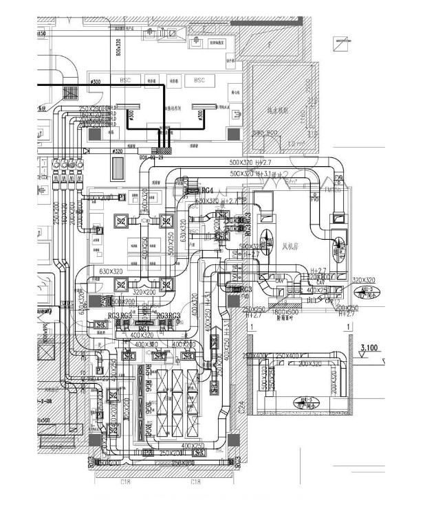 干细胞实验室净化空调系统布局图